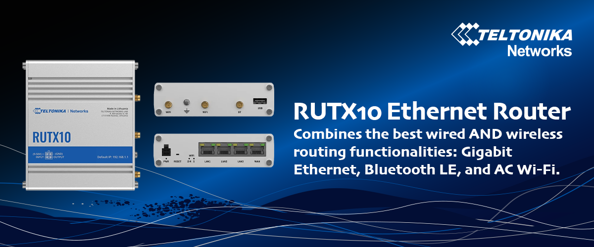 RUTX10 Professional Ethernet Router by Teltonika Networks